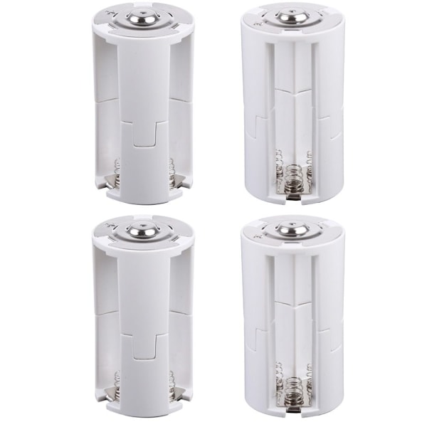 4 stk 3x AA til D størrelse Batteri Omvandlere Switcher Adapter