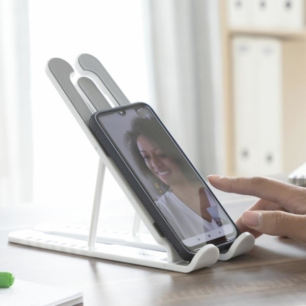 Bærbar computerstativ med åbent design - Justerbar hvid