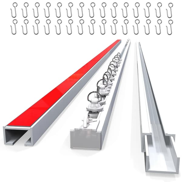 Self-adhesive curtain track 3 m Drill-free ceiling or wall mounting with strong self-adhesive backing-FY-