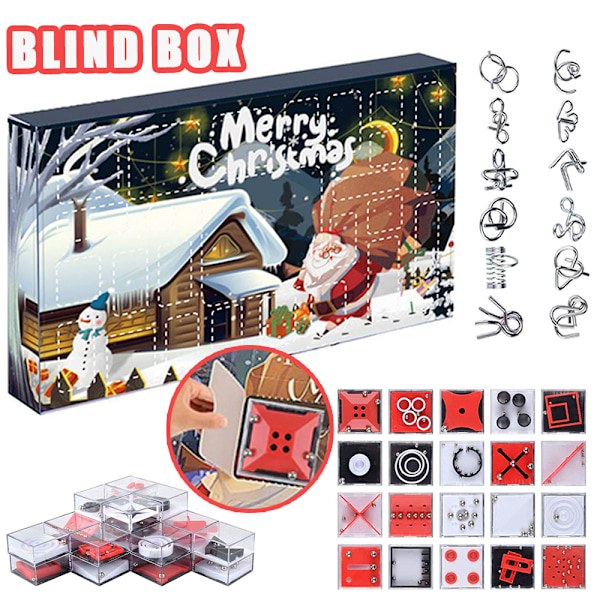 Julekalender Nedtelling Blind Box Julefest Barn Puslespill Leke Gave