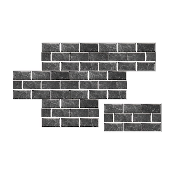 6 arkkia laattatarroja, 3D-itseliimautuvat laattatarrat, 30 x 15 cm-Po-
