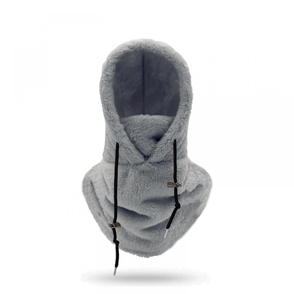 Sherpa Hood Ski Mask Vinter Balaclava Koldt Vejr Vindtæt Justerbar Varmt Hætte Cover Hat Cap Halsklæde-Perfekt Grey