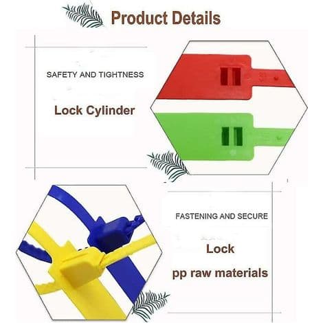100 Plastic Security Seals 250mm / 1\" Long