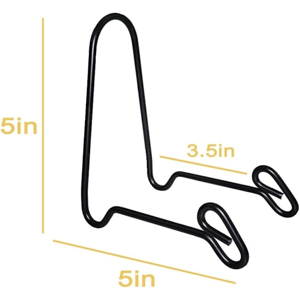 4-pak Sort Display Stativ Easel Jernstativ til Display Medium Dybe Skåle, Fade og Dybe Retter
