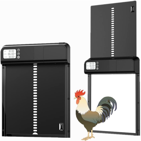 New Automatic Chicken Coop Door,3.0 Smart Metal Chicken coop Door,Metal Animal Door with Timer,Suitable for Chickens, Ducks, Pigeons, etc(Black)