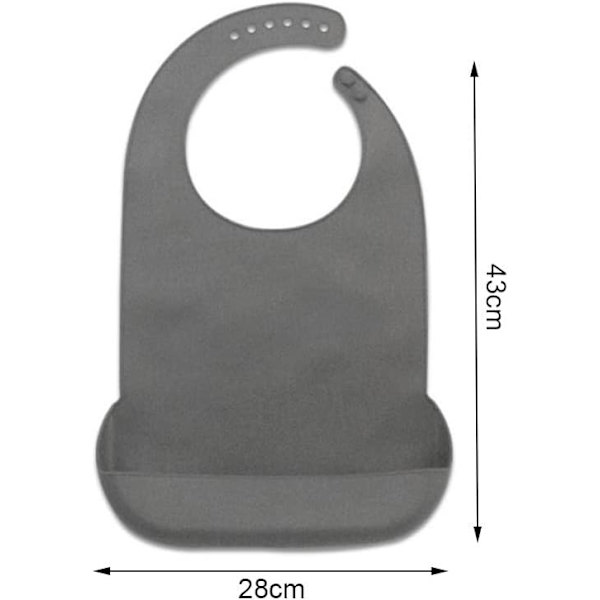 Voksne hagesmæk, vaskbare silikone hagesmæk til voksne, vandtætte hagesmæk til voksne, genanvendelige, beskidte sikkerhedsforklæder med lommer til seniorer, voksne 43 cm x 28 cm