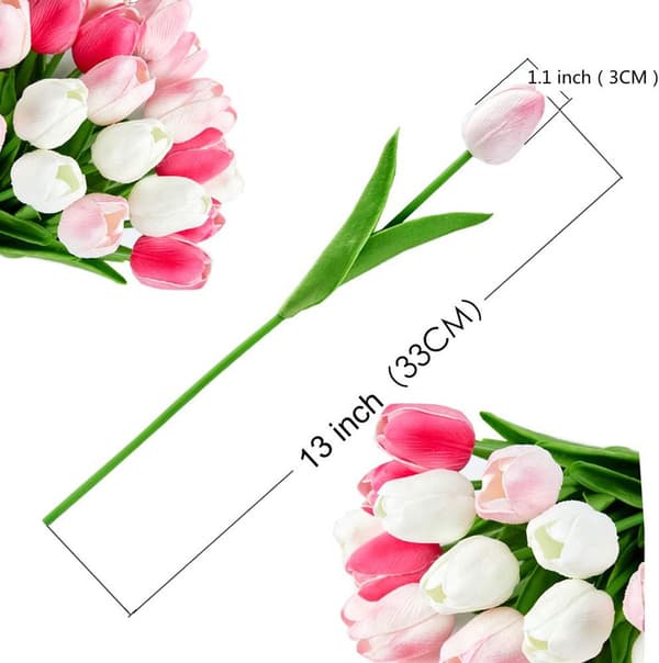 Multicolor Artificial Tulips Flowers Real Touch 24pcs-FY-