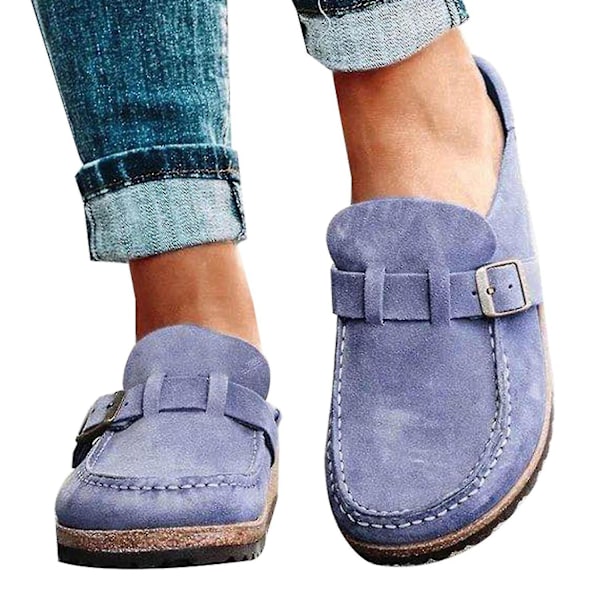 Kvindeslip-on Loafers Rygløse Flade Strand Casual Sko Tøfler Purple