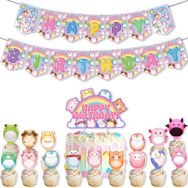 Squishmallows tema fødselsdagsfest dekorationssæt