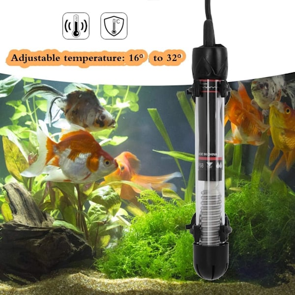Akvarievarmer, holdbar nedsænkbar akvarium justerbar vand H