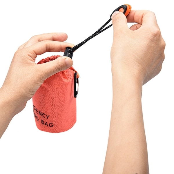 Nödsituationssovsäck för utomhusbruk, återanvändbar Orange sleeping bag & carrying case