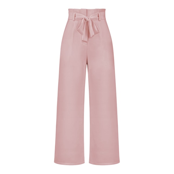 Damkostym byxor, casual och mångsidiga vida ben byxor med bälte temperament, pendling byxor, sommar rosa XL rosa pink xl