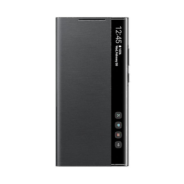 ApplyToSamsungMirrorSmartViewFlip-friSvaringDekselForGalaxyNote20/Note20Ultra5gTelefonLedDekselS-viewDekselEf-zn985MobiltelefonC(ForNote20,Svart)