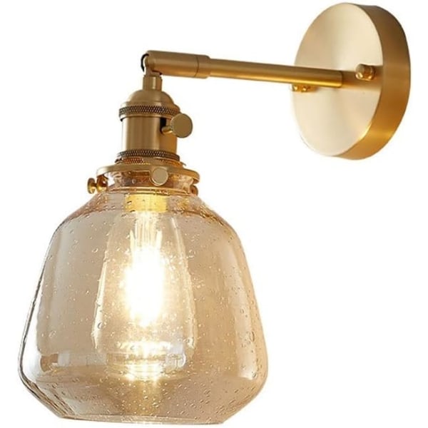 Simple style E27 golden brass wall lamp, suitable for corridors, attics, passages, equipment wall lights