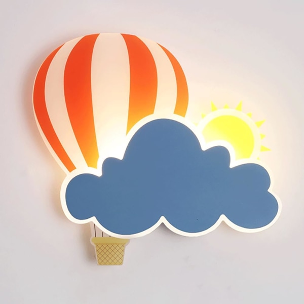 Tecknad varmluftsballong vägglampa, färgglad metall vägglampa med silikon lampskärm, moderna LED vägglampor