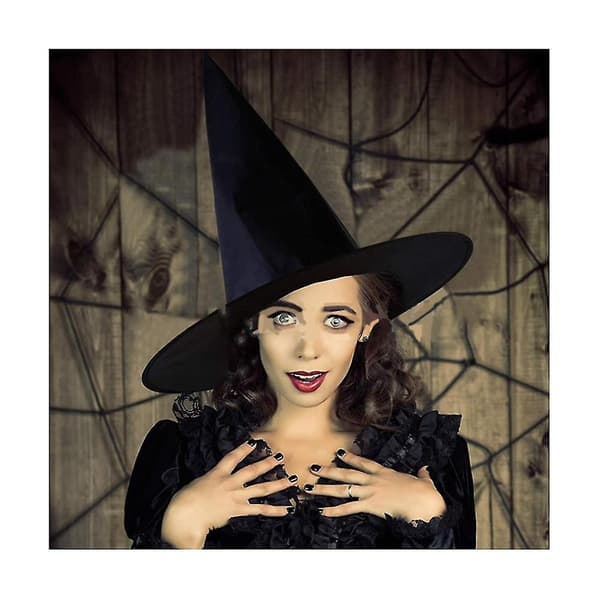 10-pak sorte heksehatte til Halloween-fest-FY-