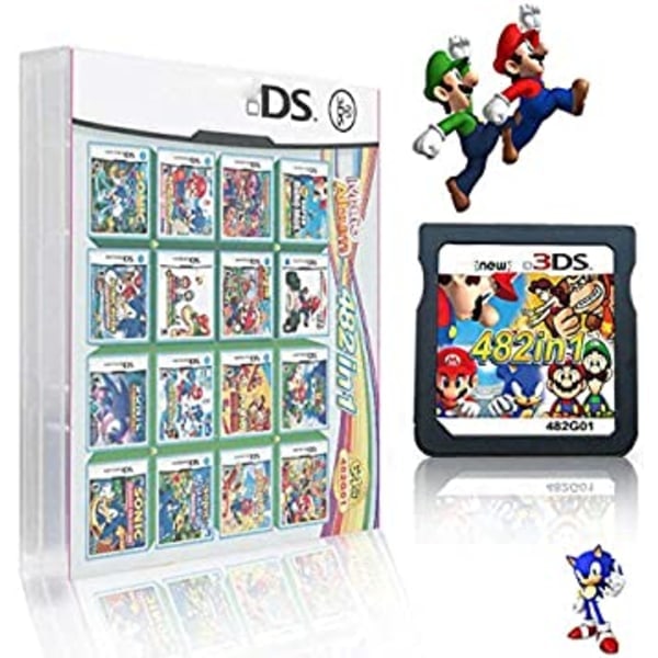 3DS NDS peli kort yhdistelmäkortti 520 in 1 NDS yhdistelmäkortti NDS kasetti 208/482 IN1 482 in 01