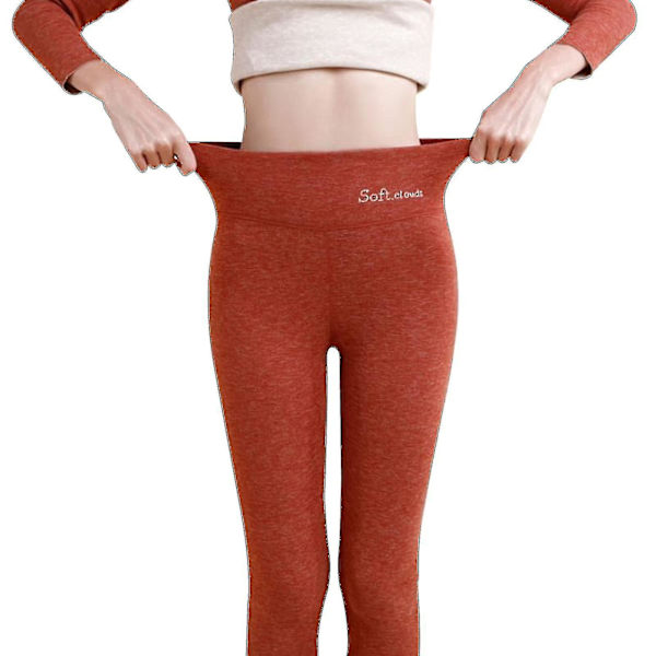 2023 Nya termoleggings för kvinnor Tjockt fleecefoder för Keep Warm-byxor M-5xl (FMY) röd red 5XL