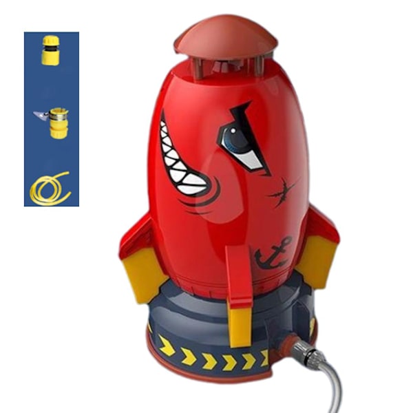Raket Vattenspridare Flygande Raket Vattenspridare Rymd Vattenspridare Uppskjutningslekset Leksak Vatten C5Z2‘-PO- Red With 3 meters water pipe