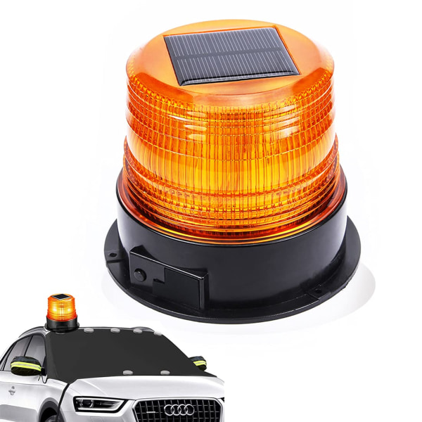 12V LED Solar Trafikvarningsljus, Soldrivet Nödmagnetiskt Strobe Varningsljus, Trådlöst Strobe Ljus Vägbarriärljus