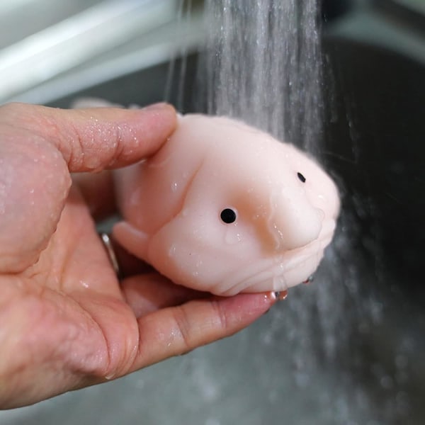 Blobfish-lelu, venytä, purista ja nipistä, aistinvarainen kala, ihmiskasvot
