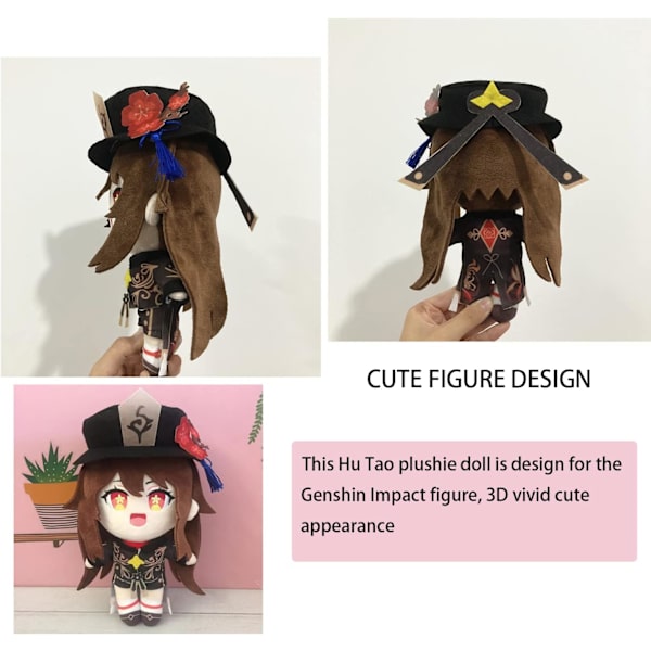 Hu Tao Genshin Impact Plyschdocka, Hu Tao Animefigur Plysch