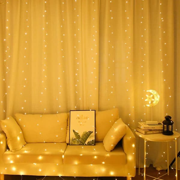 Light Curtain Warm White 200 LED 3m x 2m LED String Light Curtain LED String Light for Christmas Decoration-FY-