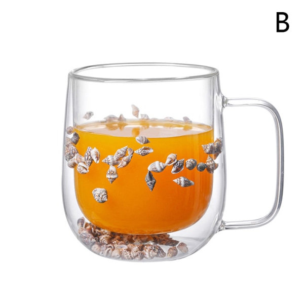 Dubbelväggig glasmugg med torkade blommor Glitters Filli skal