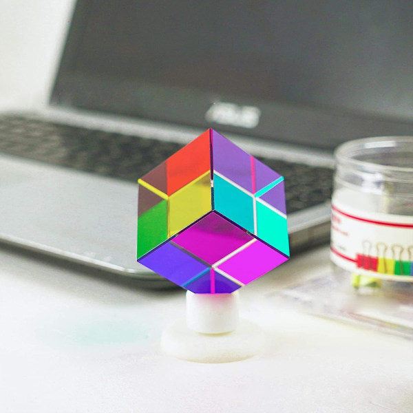 L40 Kbxlife Blandet Farve Terning 47 mm (1,9\") Terning til Hjem eller Kontor Legetøj Science Learning Cube Påske Prisma Skrivebordslegetøj