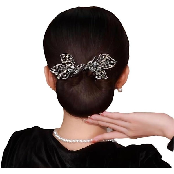 Rhinestone Flower Hårklemme, Flower Hair Bull Roller, Lazy Hair Curler Deft Bull Maker, Elegant Hårklemme til kvinder