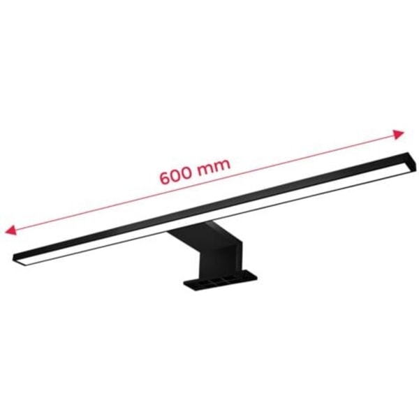 LED-peilivalaisin seinälle, neutraali valkoinen valo 4000 Kelvin, meikkivalo, integroitu 8W LED-paneeli, 230V, IP44, leveys 600mm