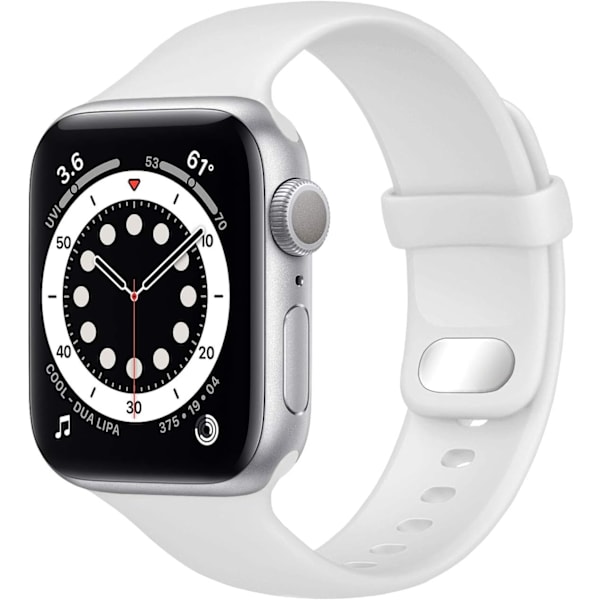 Kompatibel med Apple Watch-armband 38mm/40mm/41mm Ersättningsband för iWatch Series SE 9 8 7 6 5 4 3 2 1 (Vit)