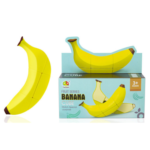 3D Fruktkub 3×3 Banan Magisk Hastighetskub Barn Pedagogiska Leksaker Pusselkub Hjärngympa Banana