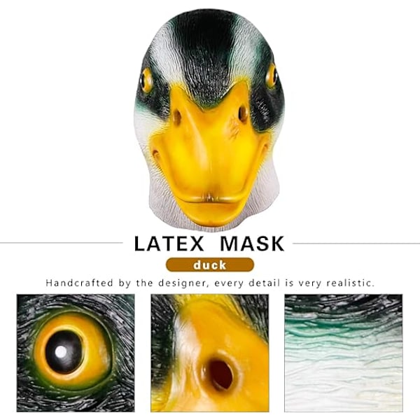 Luksus Halloween Maske Andehoved Maske Latex Dyremaske Fancy D