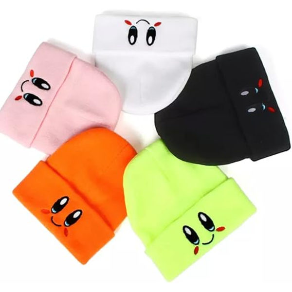HANTVERK - Kirby Beanie Voksenstørrelse Anime Lue Tilbehør Kawaii, Medium-Large