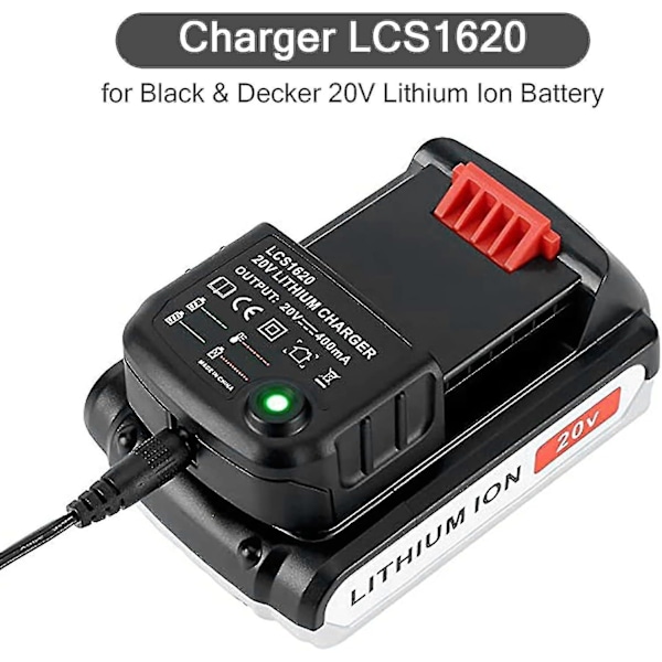 Li-ion batterilader til Black & Decker 18v Li-ion batteri Lcs1620 lader