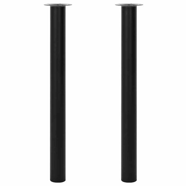 vidaXL Justerbare bordben 2 stk. 710 mm-1100 mm Sort '-PO-' Black Svart