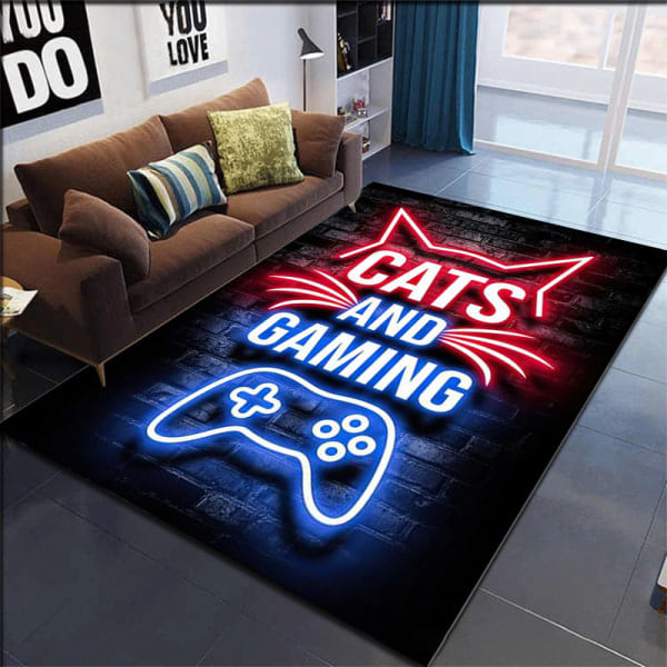Stort spillområde Tepper, 3D Gamer Teppe Innredning Stue Teppe FARG 3 100*150cm