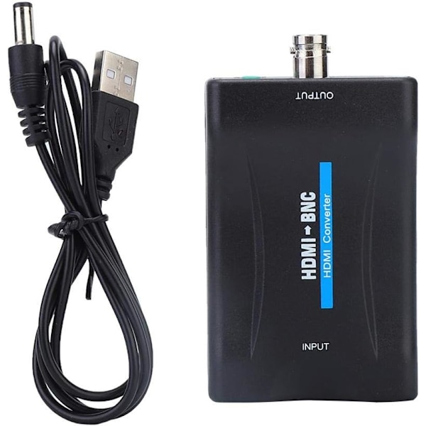 HDMI til BNC-adapter, komposit HDMI til BNC-videoadapter og 3,5 mm 480i 576i lydsignalkonverter Støtter NTSC/PAL, miljøvennlig HDMI BNC-konverter