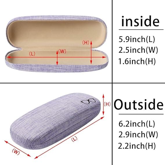 4-pack Hard Eyeglass Cases, Large Linen Fabric Sunglasses Case, Simple Eyeglass Protector-FY-