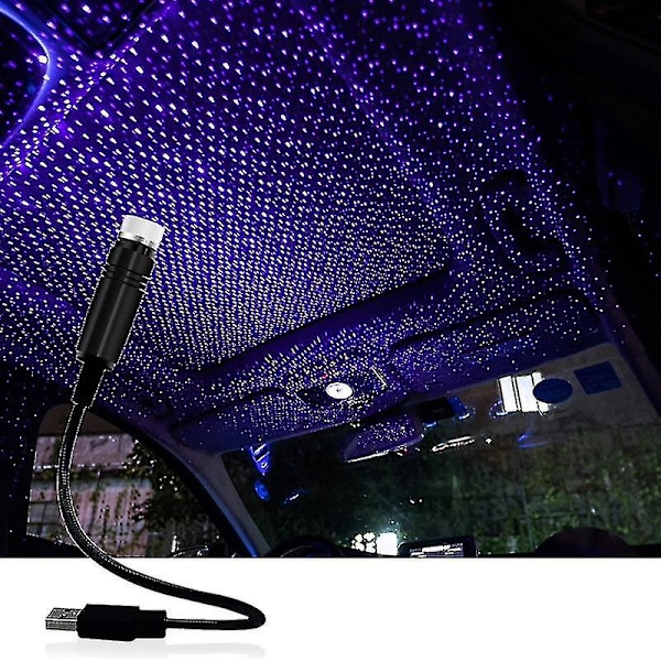 Bil USB Stjärntak Stjärnhimmel Projektionslampa Tak Atmosfär Led Nattljus (FMY)