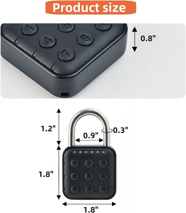 Keyless Combination Lock, 6-Digit Code Lock for Outdoor Use, Easy-to-Use Padlock with Code for Gym and School Lockers, F-FY-