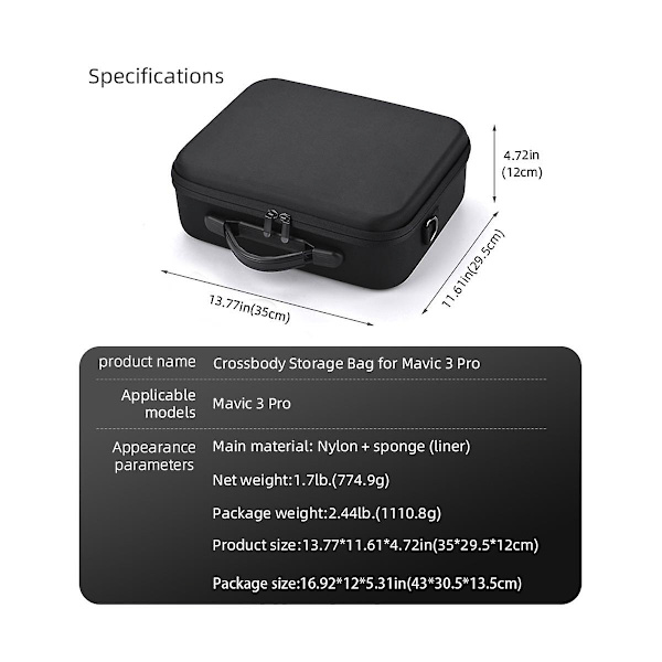 För 3pro Case Axel Bärbar Väska Skyddande För 3pro Förvaringsväska