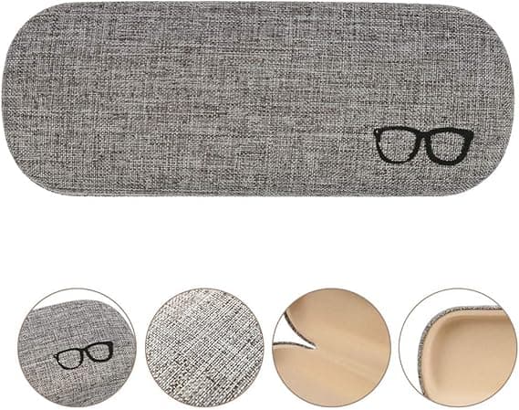 4-pack Hard Eyeglass Cases, Large Linen Fabric Sunglasses Case, Simple Eyeglass Protector-FY-