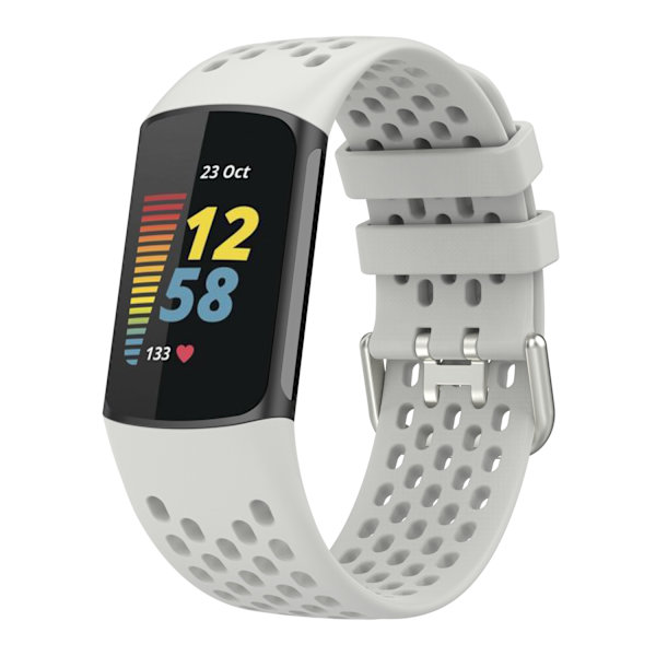 Silikonarmbånd for Fitbit Charge 6/5 Ljusgrå