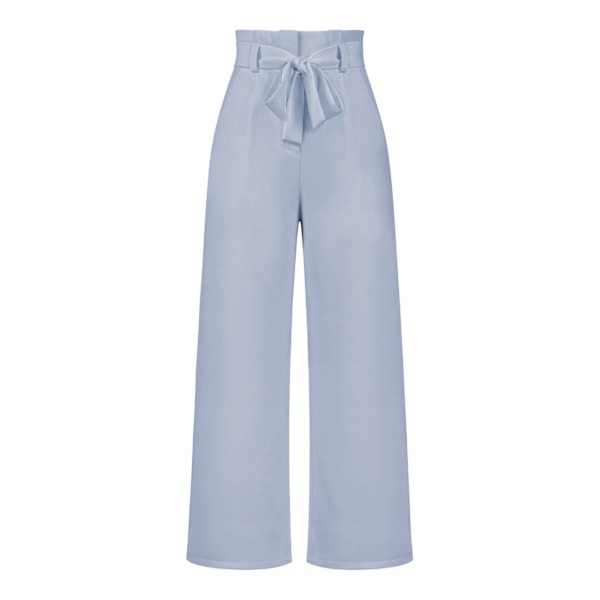 Women's suit pants, casual and versatile wide leg pants with belt temperament, commuting pants, summer blue M blue