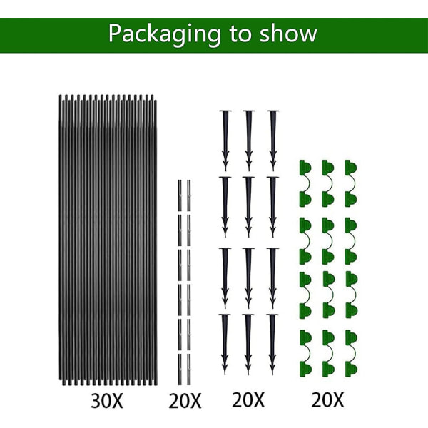 Trädgårdsbågar för nät, trädgårdsbågar Växthusram, växthusram Trädgårdsbågar, DIY växthusbågehussats, Polytunnelstödram för Gard 30pcs (10pcs)