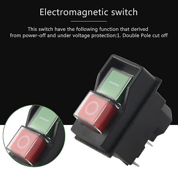 Vattentät Elektromagnetisk Tryckknappsbrytare 5 Stift Kjd17 220-240v Spol Magnetiska Säkerhetsbrytare