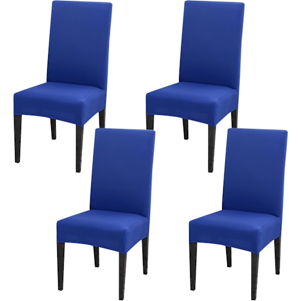 Stolsöverdrag Matsal Set om 4 eller 6, Stretch Avtagbara Tvättbara Stolsöverdrag Skydd Dekoration Överdrag för Hotell blå blue 4pcs