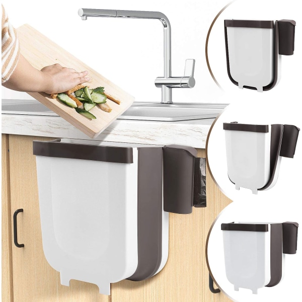 Hängande kärl för kök eller badrum med soppåshållare för kök, skåp och hållare-9lVit.